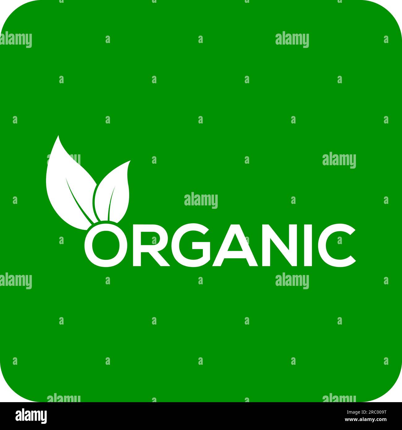 Logo ou icône de vecteur de feuille organique, logo organique de fond vert Illustration de Vecteur