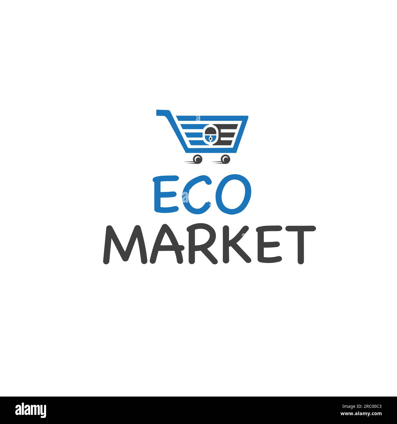 Logo ou icône de vecteur de marché ECO, logo de marché écologique de fond vert Illustration de Vecteur