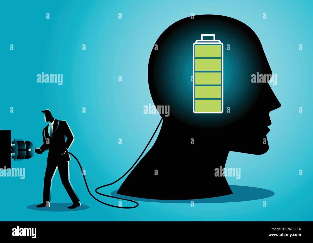 Illustration d'un concept d'affaires d'un homme d'affaires qui charge un cerveau Illustration de Vecteur Illustration d'un concept d'affaires d'un homme d'affaires qui charge un cerveau Illustration de Vecteur