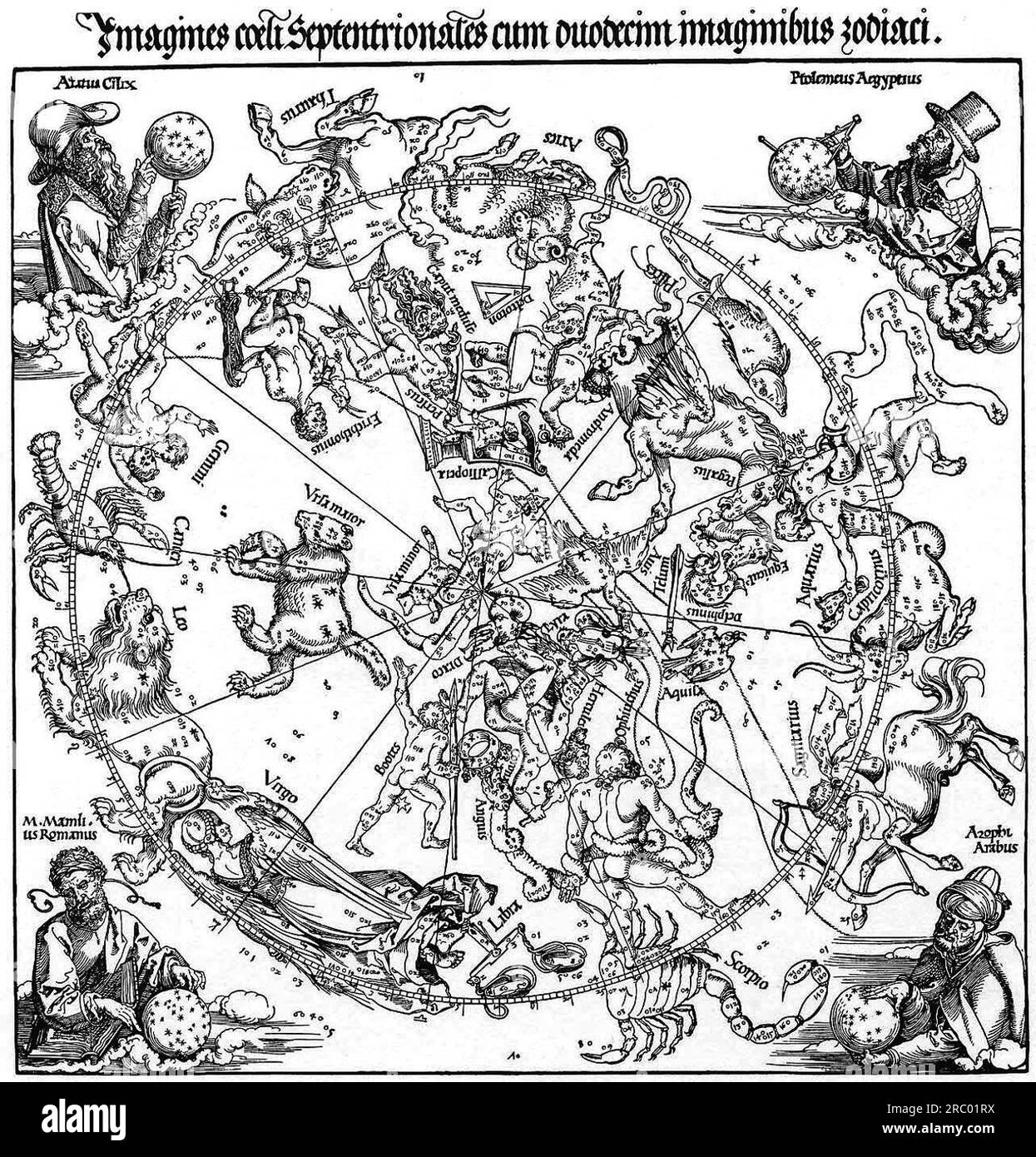 Carte des étoiles 1515 par Albrecht durer Banque D'Images