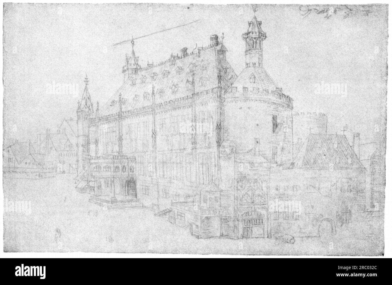 La mairie d'Aix-la-Chapelle 1520 par Albrecht durer Banque D'Images