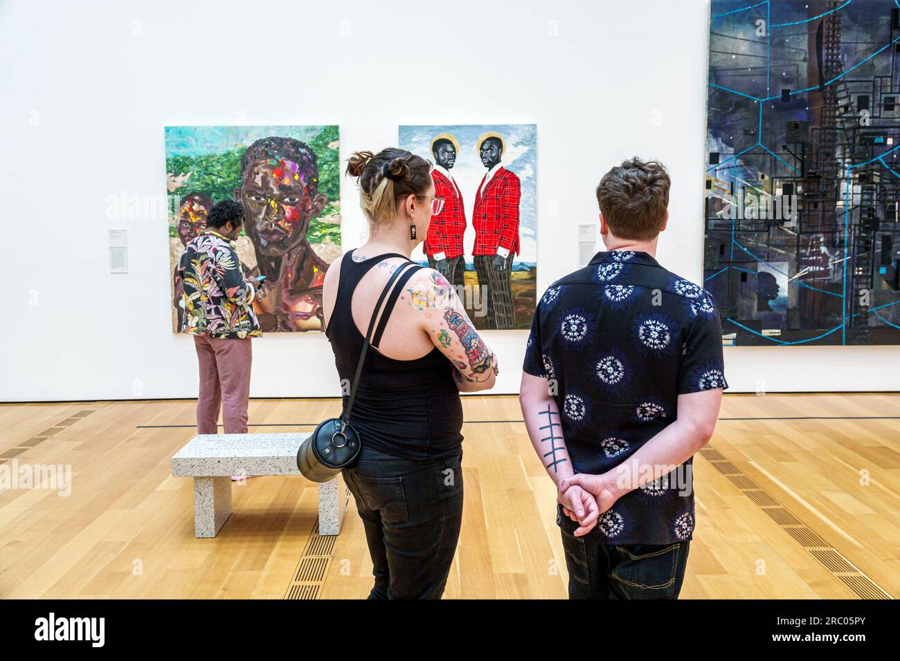 Atlanta Géorgie, centre Woodruff Arts Center, High Museum of Arts, exposition, collection d'affichage, œuvres d'art, galerie, peinture, intérieur, homme femme Banque D'Images