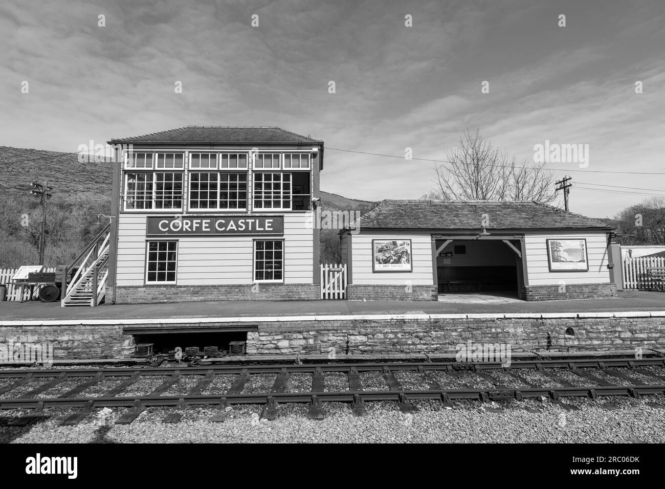 Corfe.Dorset.Royaume-Uni.17 avril 2023.photo de la gare de Corfe Castle dans le Dorset Banque D'Images Corfe.Dorset.Royaume-Uni.17 avril 2023.photo de la gare de Corfe Castle dans le Dorset Banque D'Images