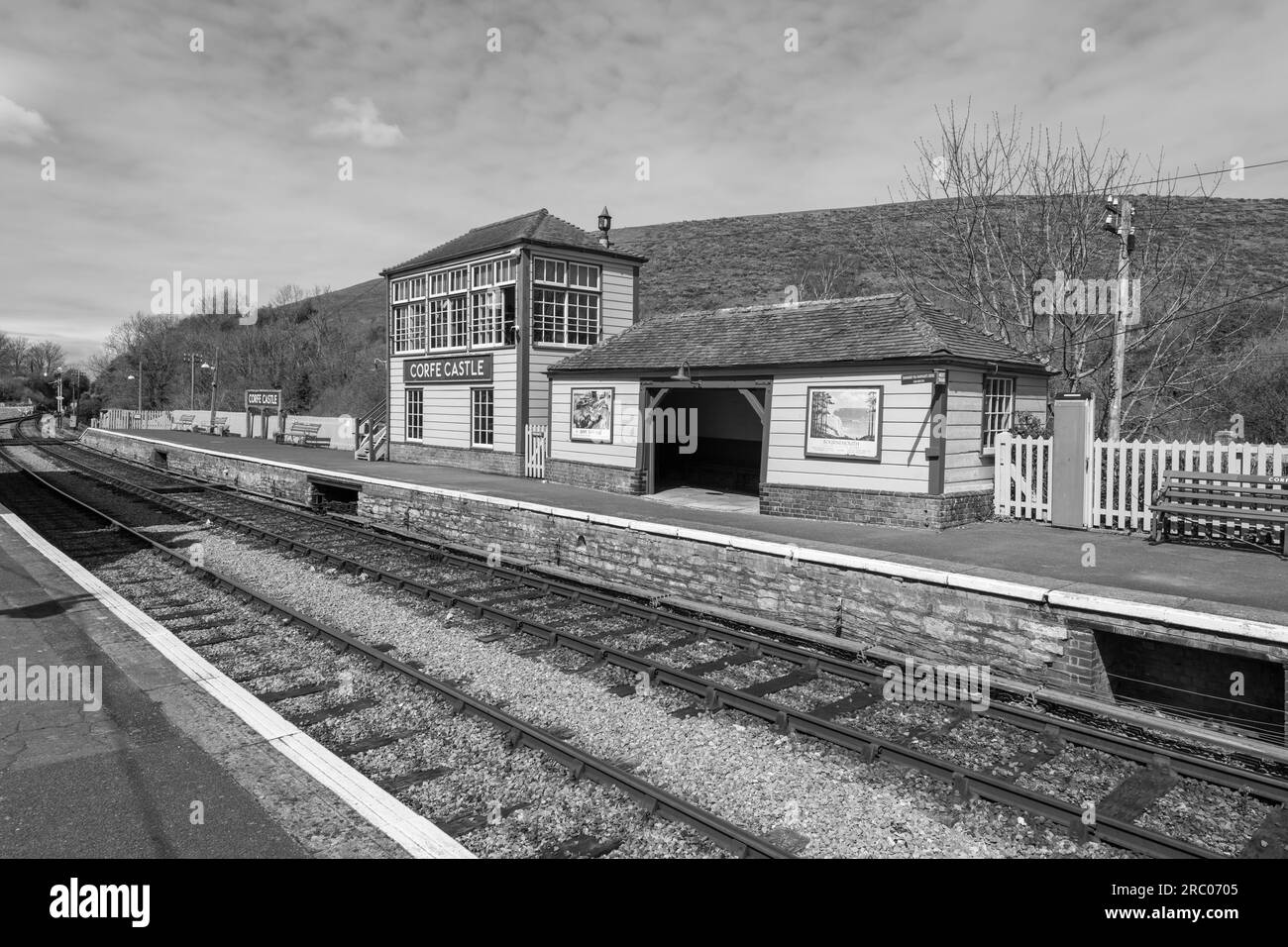 Corfe.Dorset.Royaume-Uni.17 avril 2023.photo de la gare de Corfe Castle dans le Dorset Banque D'Images Corfe.Dorset.Royaume-Uni.17 avril 2023.photo de la gare de Corfe Castle dans le Dorset Banque D'Images