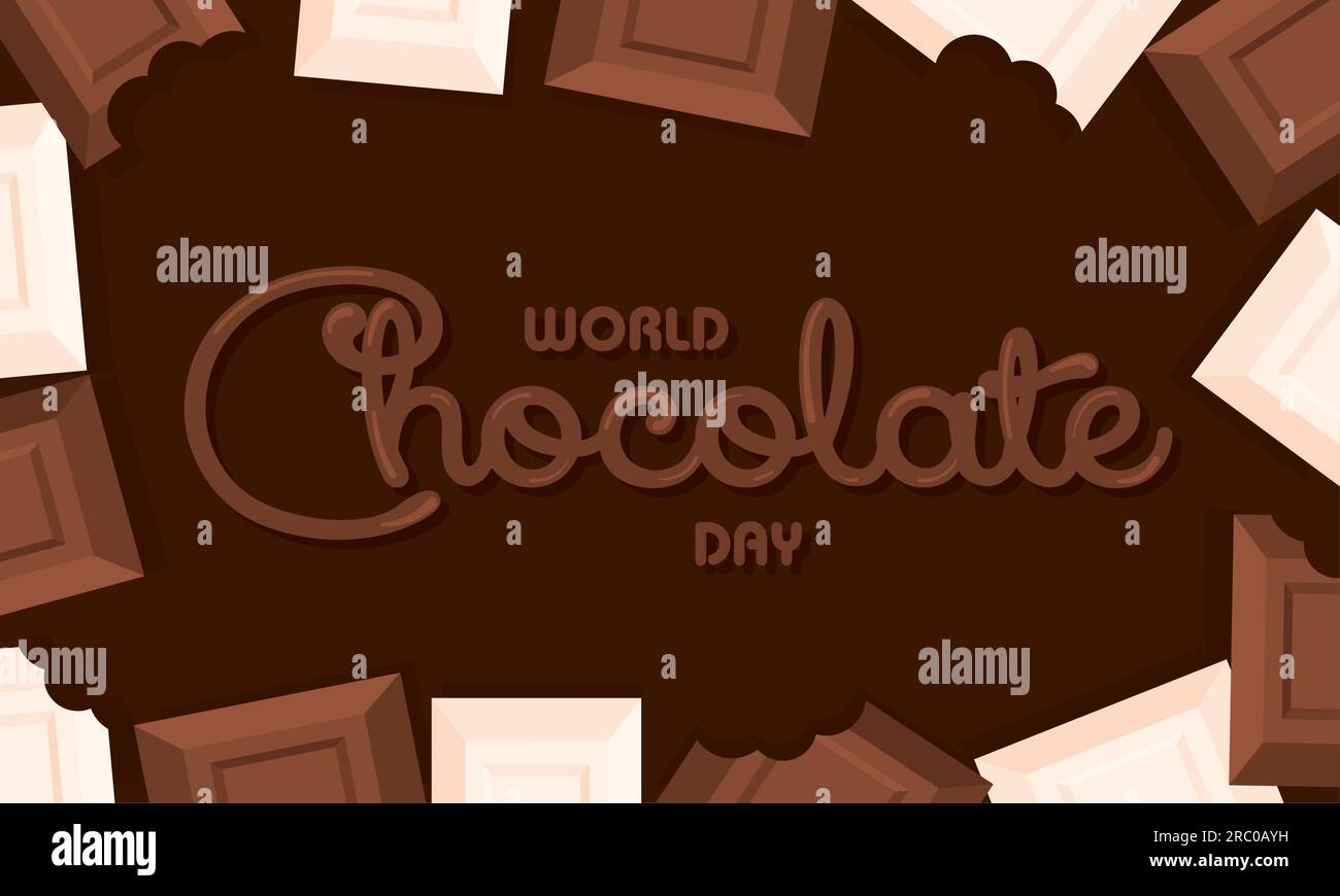 Affiche horizontale colorée de la journée mondiale du chocolat vecteur Illustration de Vecteur