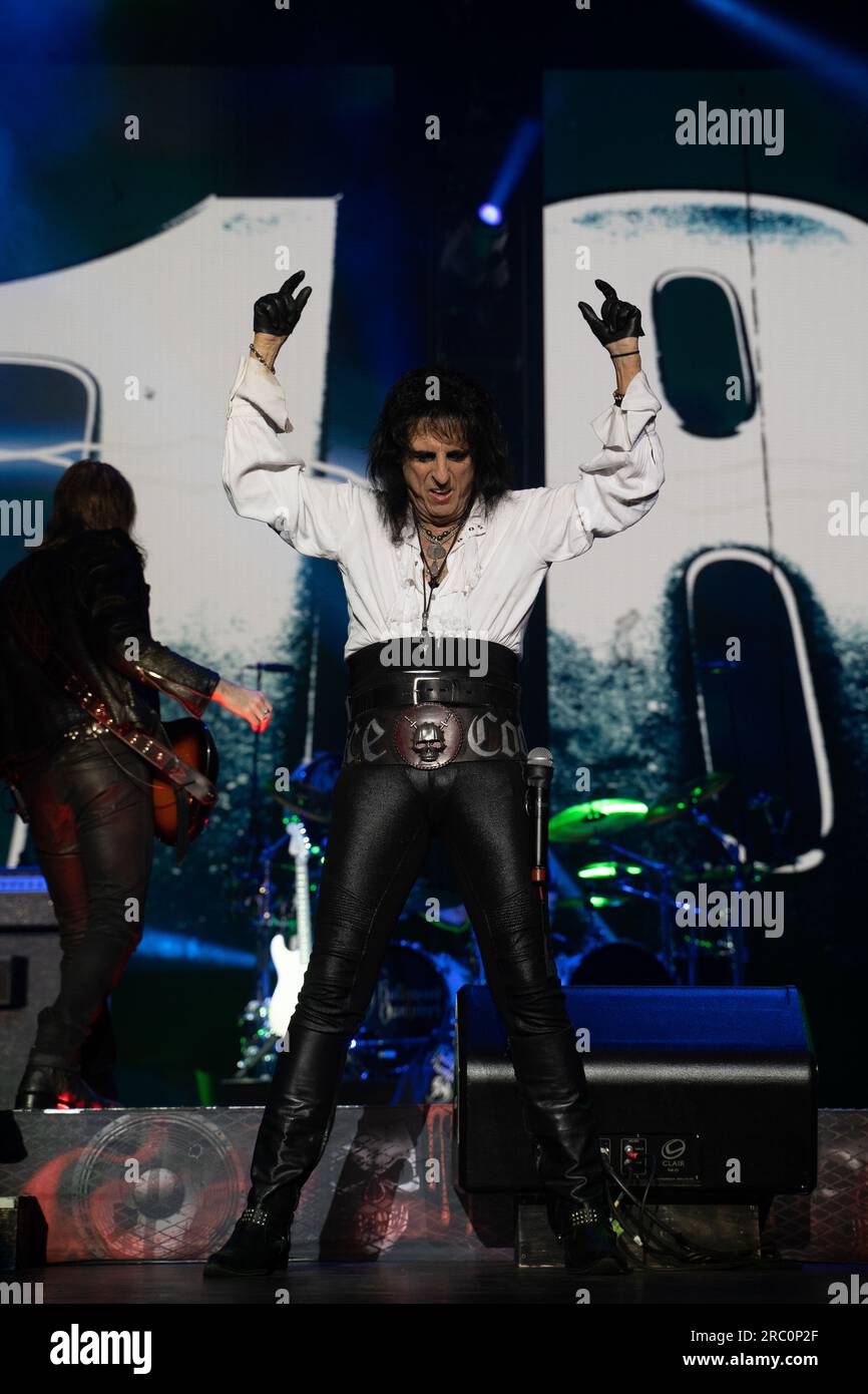 Birmingham, Royaume-Uni, le 11 juillet 2023, Johnny Depp, Alice Cooper et Joe Perry amènent Hollywood Vampires à l'Utilita Arena de Birmingham lors de leur tournée britannique, UK Credit : Paul Smith / Alamy Live News Banque D'Images