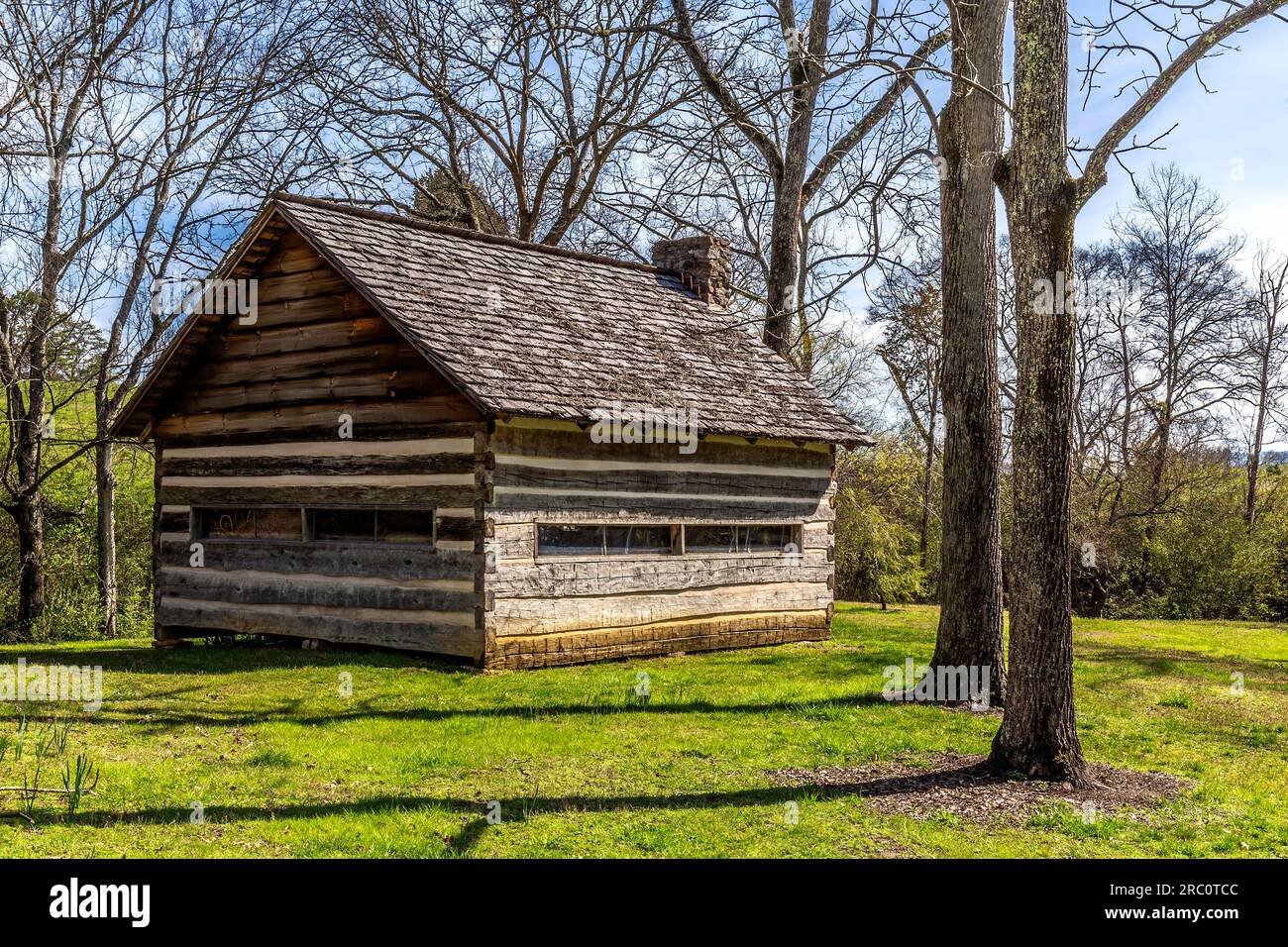 Sam Houston Schoolhouse State Historic site est une école de style cabane en rondins à Maryville, Tennessee, construite en 1794. Il est situé à Blou Banque D'Images