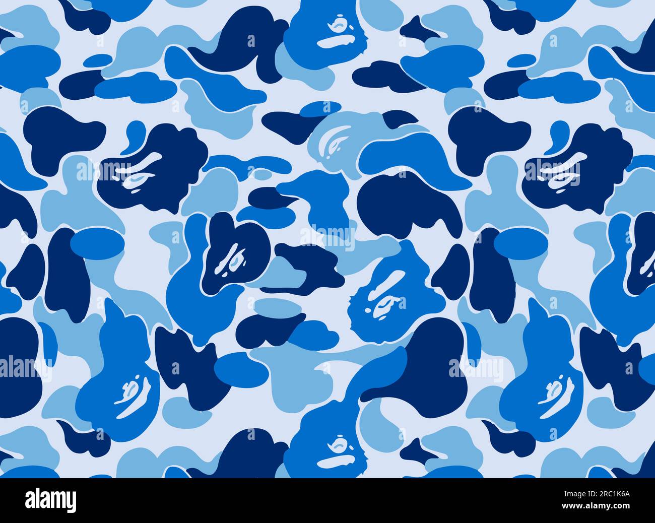 Bleu BAPE Camouflage vecteur sans couture Illustration de Vecteur