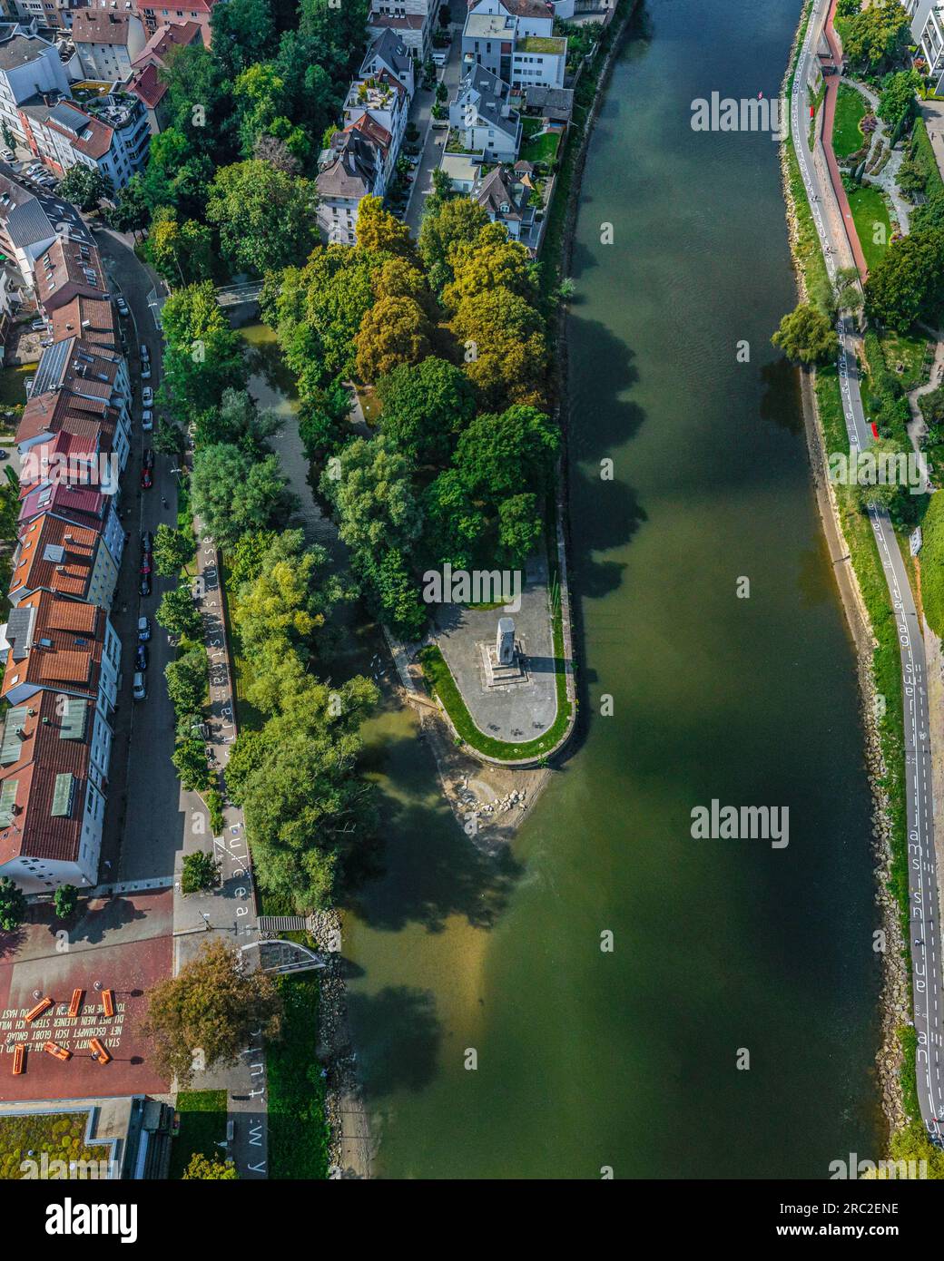 La ville bavaroise Neu-Ulm sur le Danube d'en haut Banque D'Images