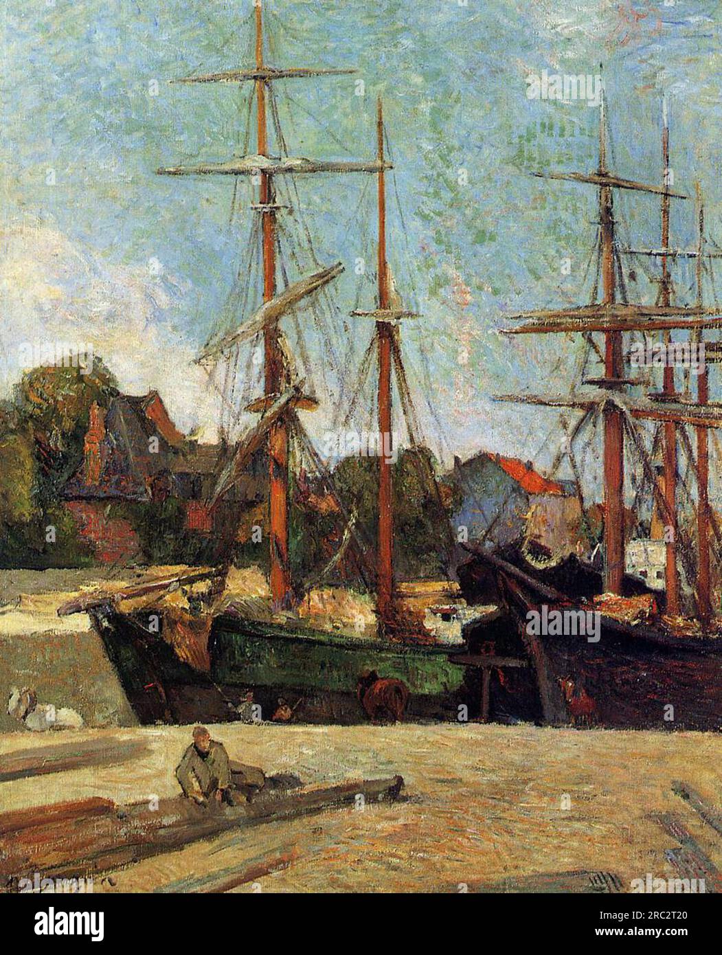 Goélette et trois capitaines 1886 ; Pont-aven, France de Paul Gauguin Banque D'Images