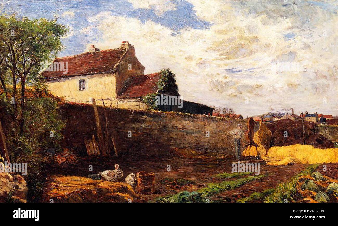 Oies à la ferme 1879 ; France par Paul Gauguin Banque D'Images