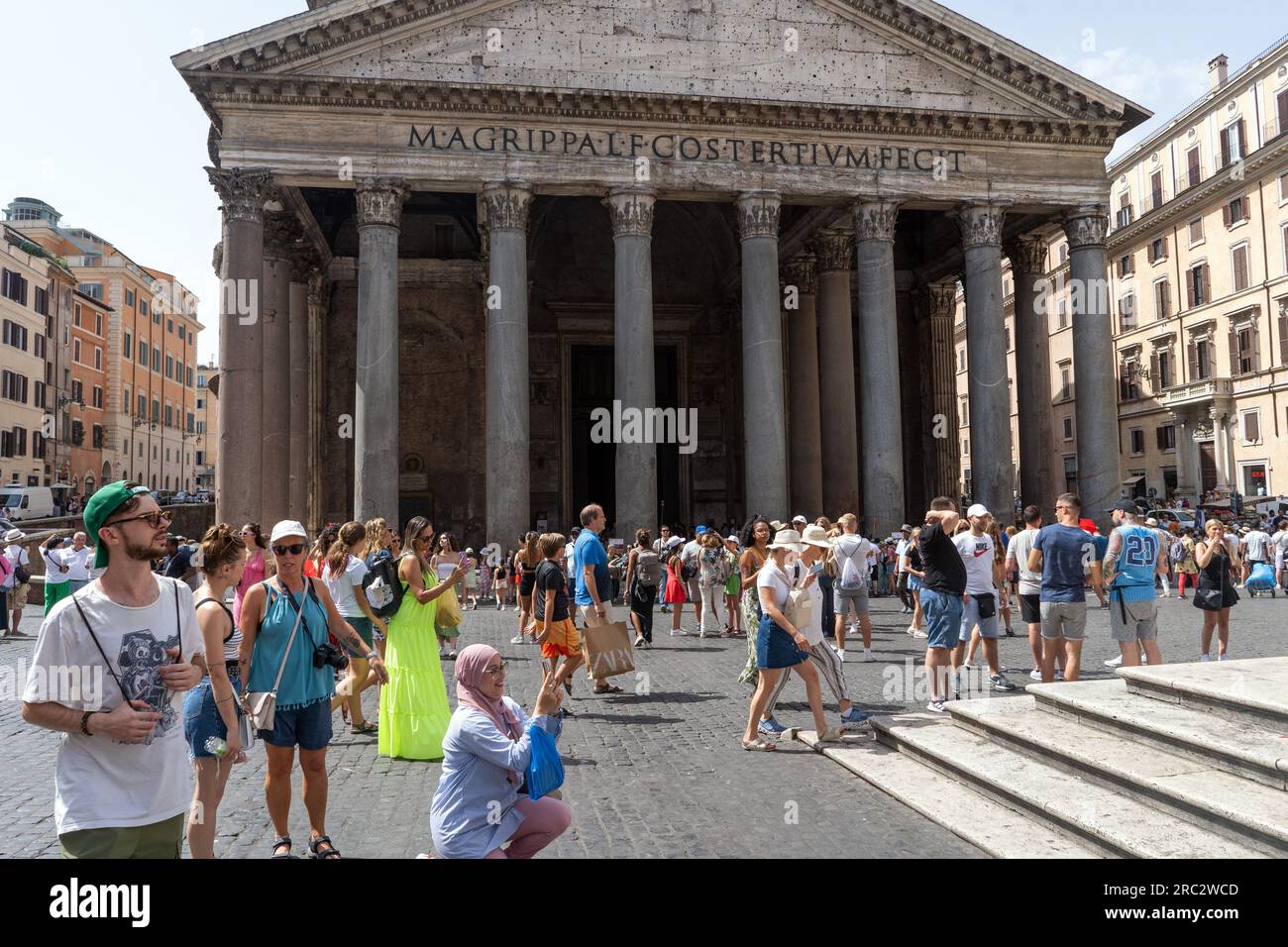 Rome, Panthéon, touristes, été, gens , rue , rues, tourisme , ensoleillé , été , Touristes de Rome Banque D'Images