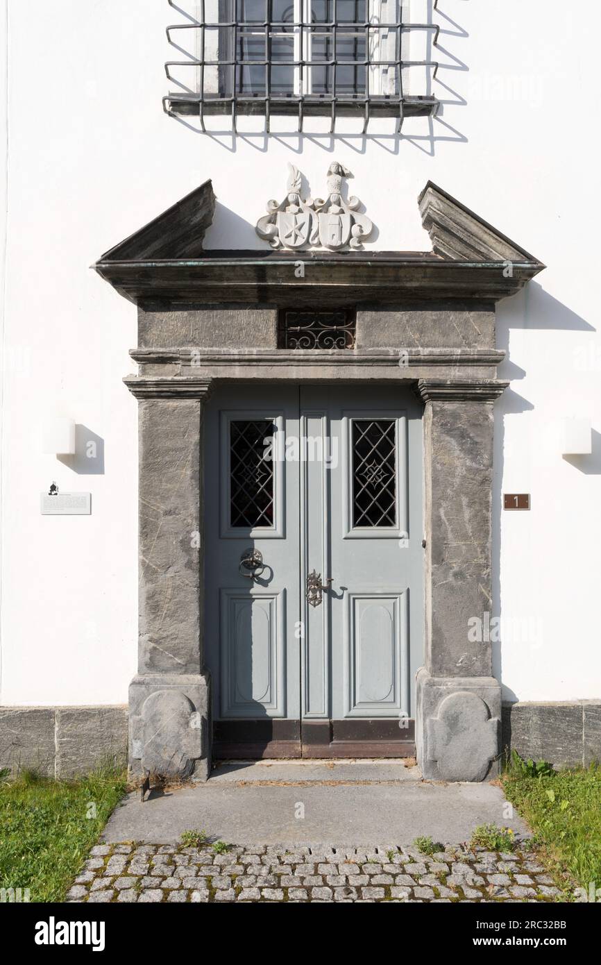 Entrée au château de Parpan, Graubünden, Suisse, Europe Banque D'Images