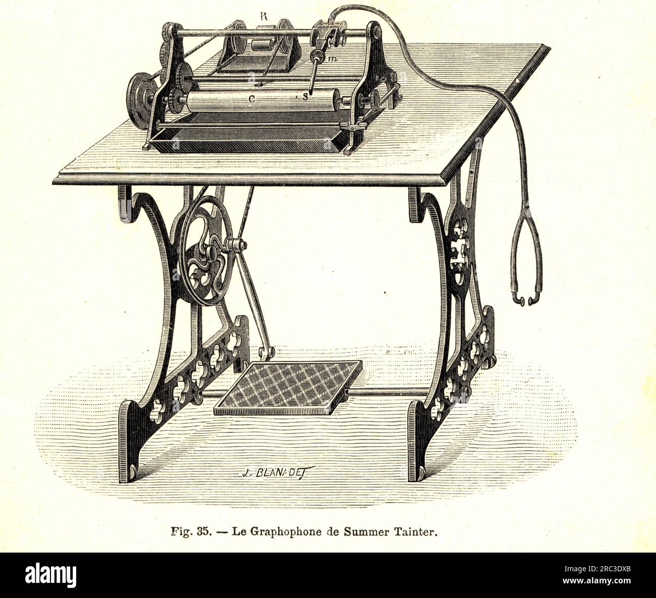 techniques, ingénierie audio, graphophone de Alexander Graham Bell, LE DROIT D'AUTEUR N'A PAS À ÊTRE EFFACÉ Banque D'Images