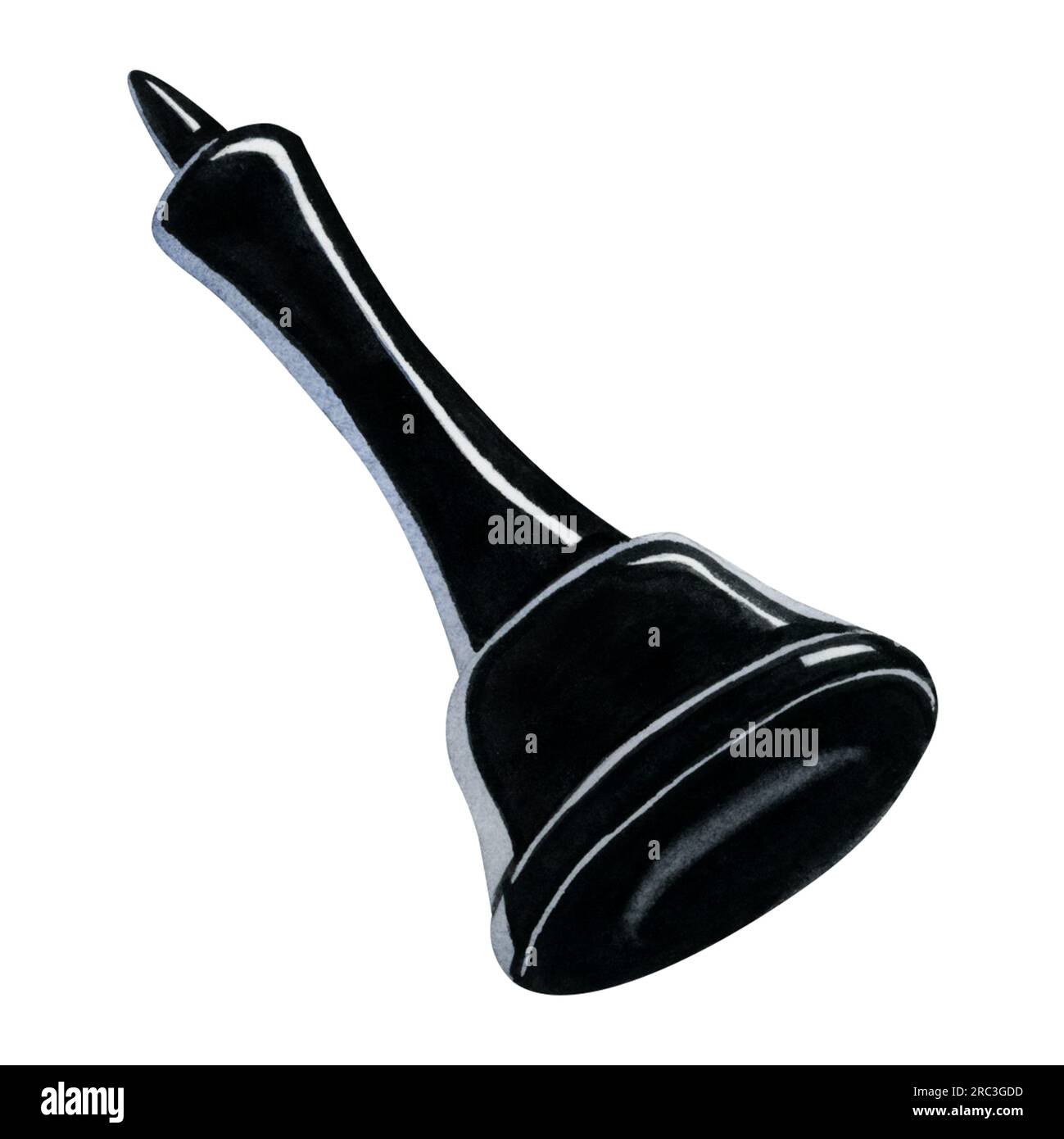 Illustration de pièce d'échecs noir noir noir à carreaux aquarelle isolée sur blanc pour les conceptions de jeux de société intellectuelle Banque D'Images