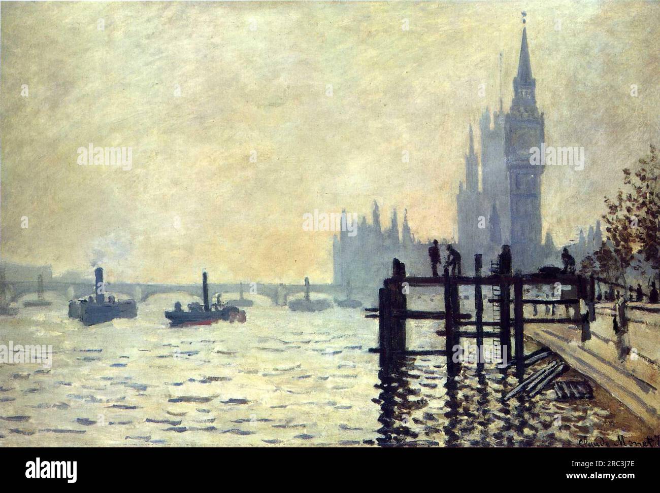 La Tamise au-dessous de Westminster 1871 par Claude Monet Banque D'Images
