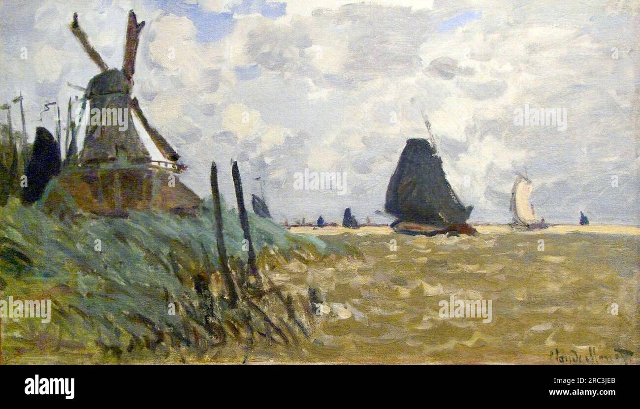 Claude monet a windmill at zaandam 1871 Banque de photographies et d ...