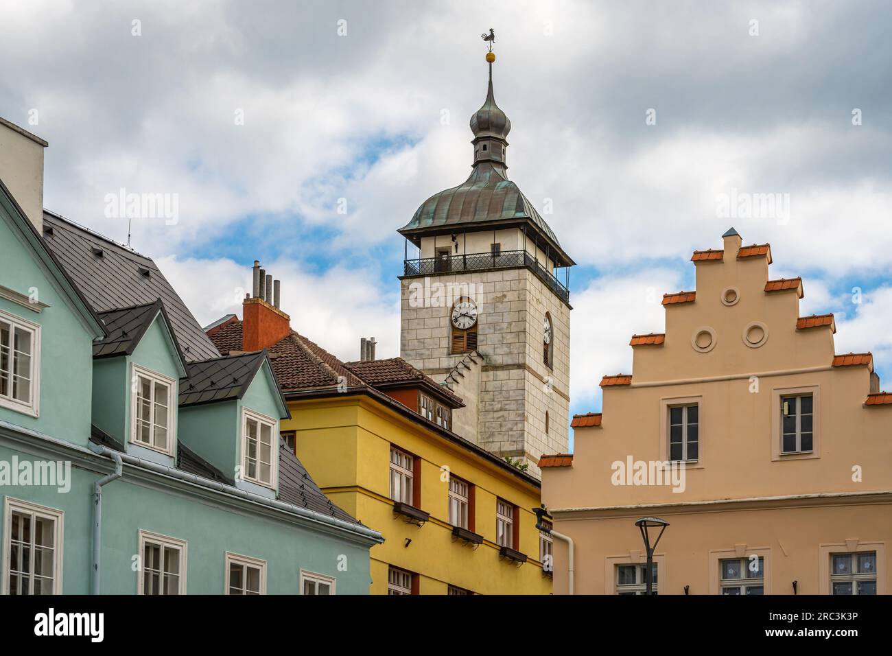 Ceska Kamenice, République tchèque, 28.06.2023, Centre historique de Ceska Kamenice qui est une zone de monuments urbains Banque D'Images