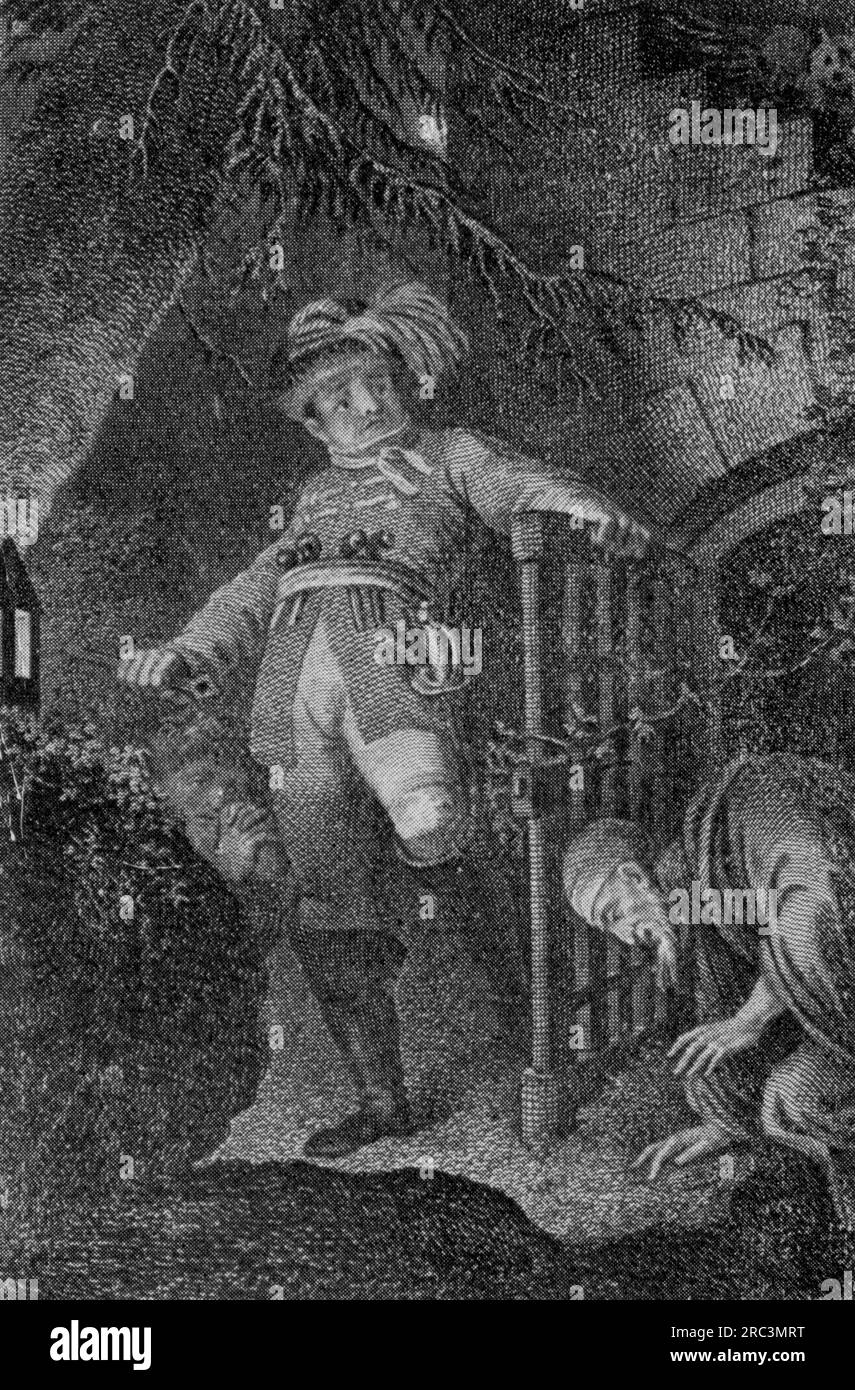 Théâtre / théâtre, pièce, 'The Robbers' (Die Raeuber), de Friedrich Schiller (1759 - 1805), 4e acte, ARTISTE LE DROIT D'AUTEUR N'A PAS ÉTÉ EFFACÉ Banque D'Images
