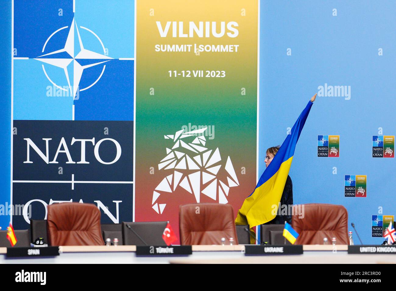 Vilnius, Lituanie 20230712.préparatifs en vue de la réunion du Conseil OTAN-Ukraine à Vilnius. Photo : Javad Parsa / NTB / PISCINE Banque D'Images