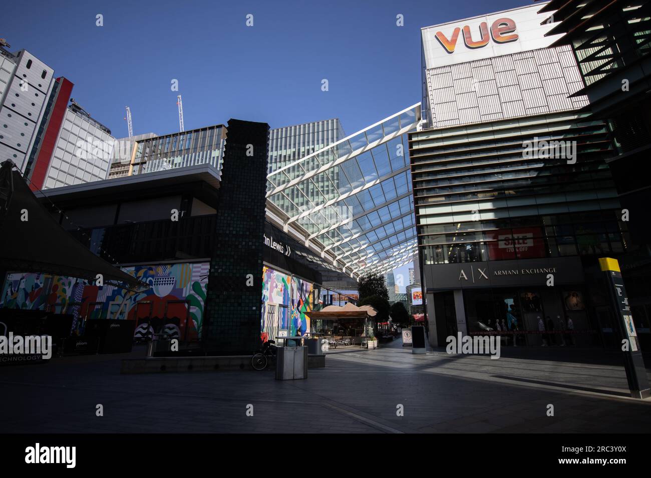 Complexe de cinéma VUE, Westfield Shopping Centre, Stratford, East London, Angleterre, Royaume-Uni Banque D'Images