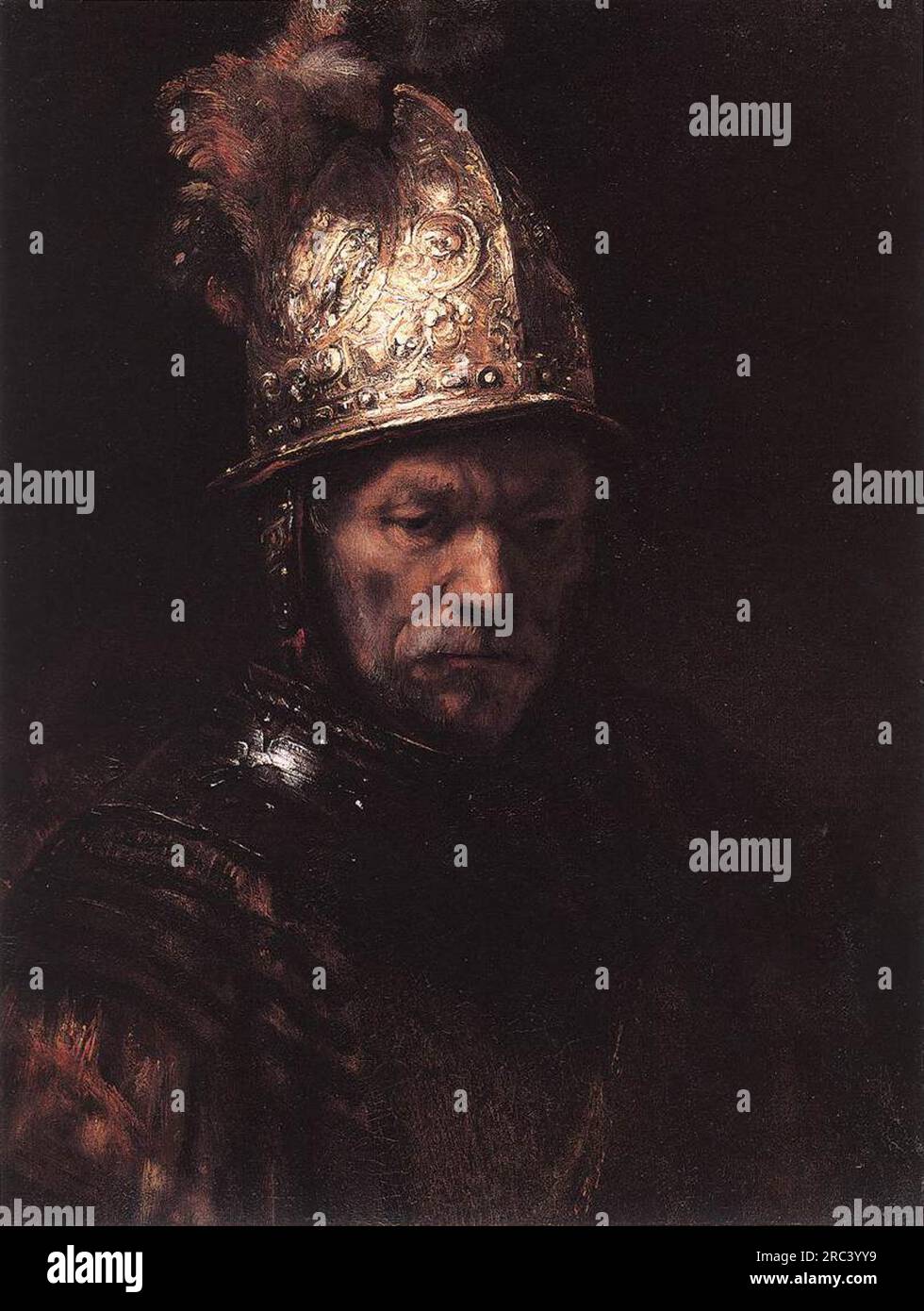 Homme dans un casque d'or 1650 par Rembrandt Banque D'Images