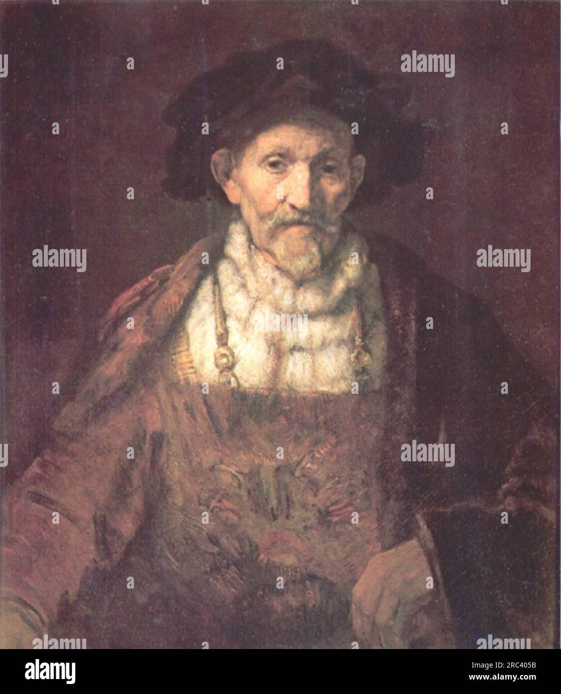 Portrait d'un vieil homme en Rouge 1654 par Rembrandt Banque D'Images
