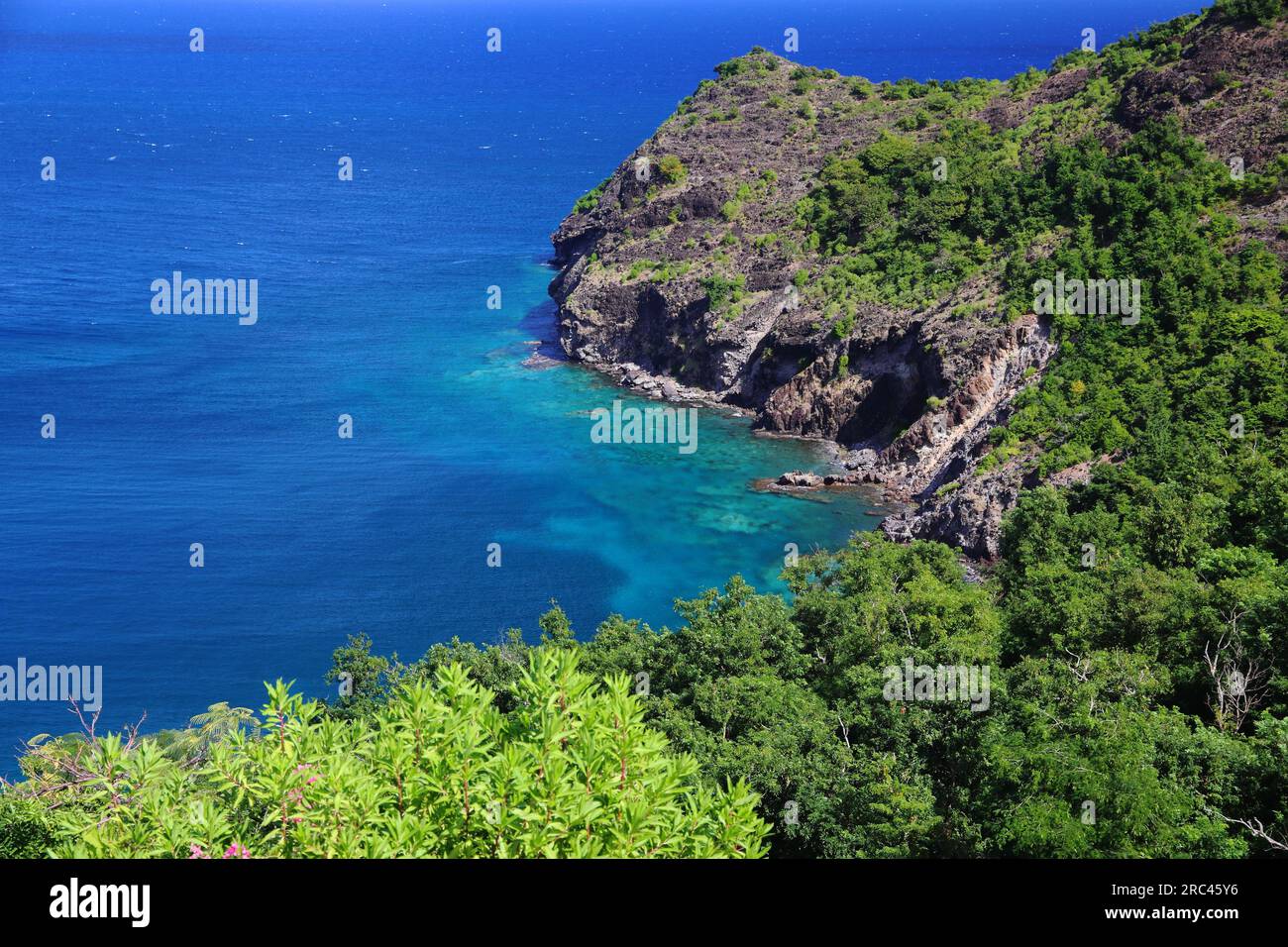 Guadeloupe - Iles des Saintes. Terre de Haut île magnifique paysage. Banque D'Images