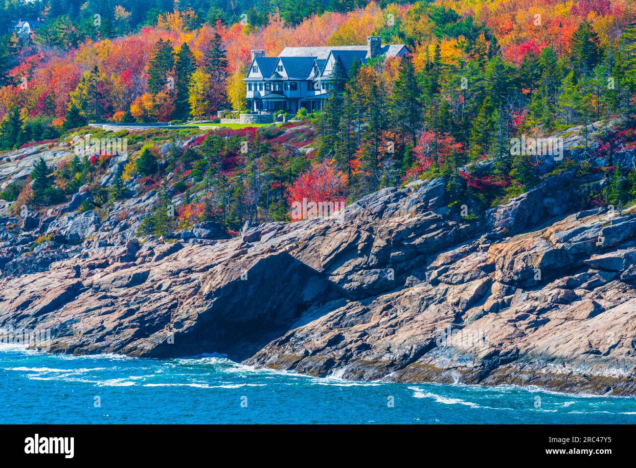 Couleur d'automne à Mount Desert Island dans le Maine. Banque D'Images