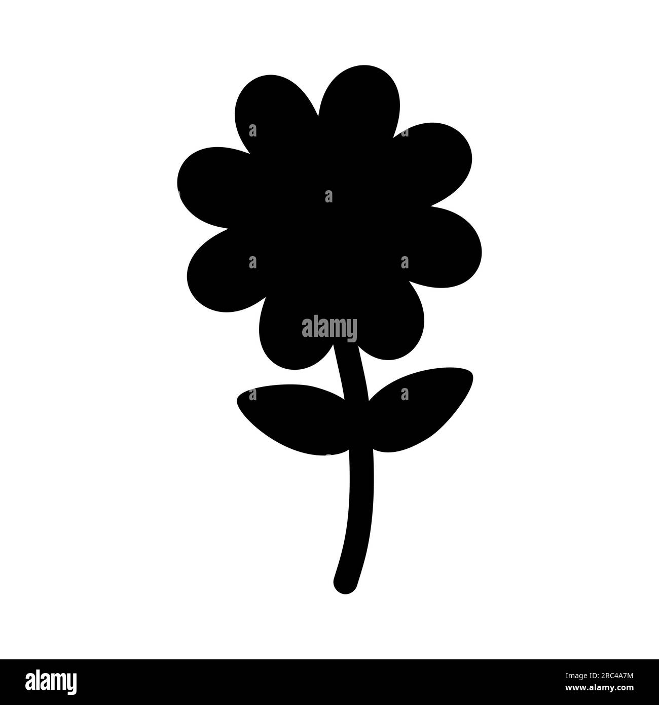 Silhouette florale rétro vectorielle groovy Illustration de Vecteur