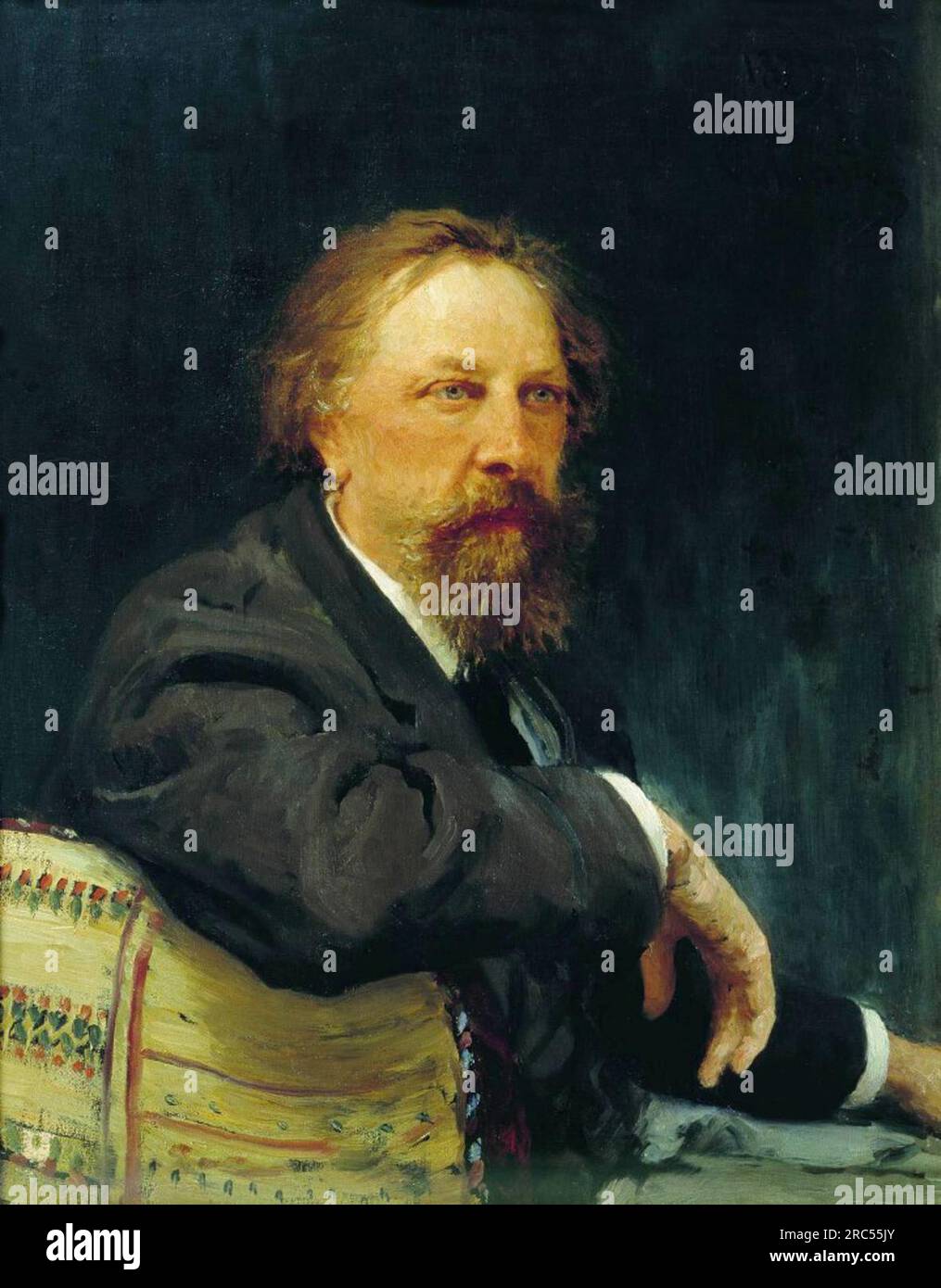 Portrait de l'écrivain Aleksey Konstantinovitch Tolstoï 1896 par Ilya Repin Banque D'Images