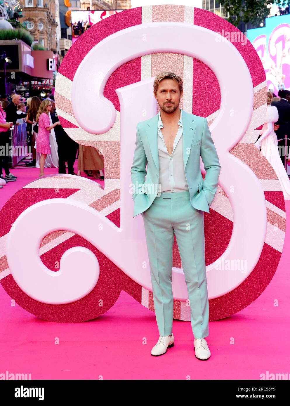 Ryan Gosling arrive pour la première européenne de Barbie au Cineworld Leicester Square à Londres. Date de la photo : mercredi 12 juillet 2023. Banque D'Images