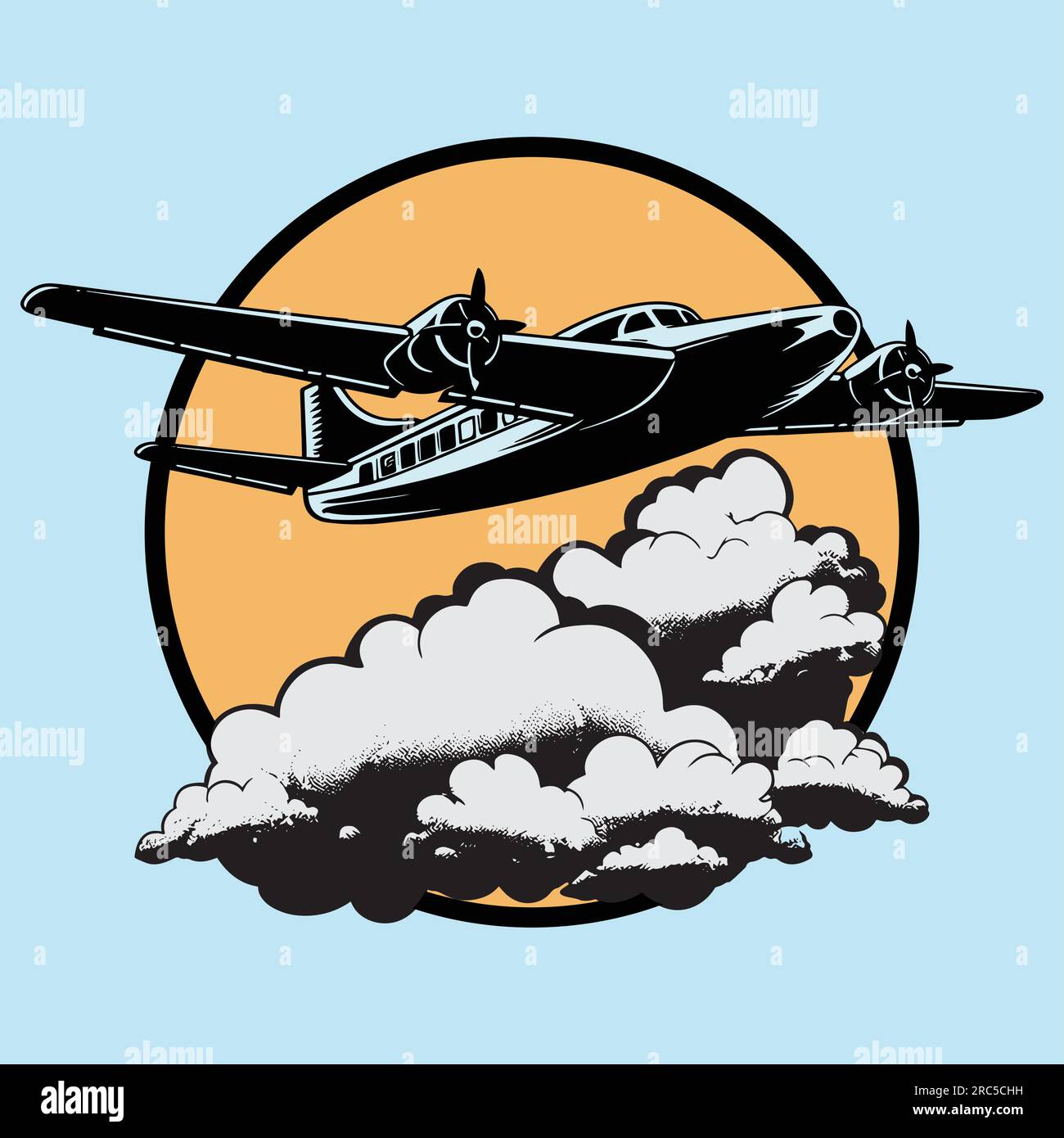 Logo Taking Off plane. Illustration de Vecteur