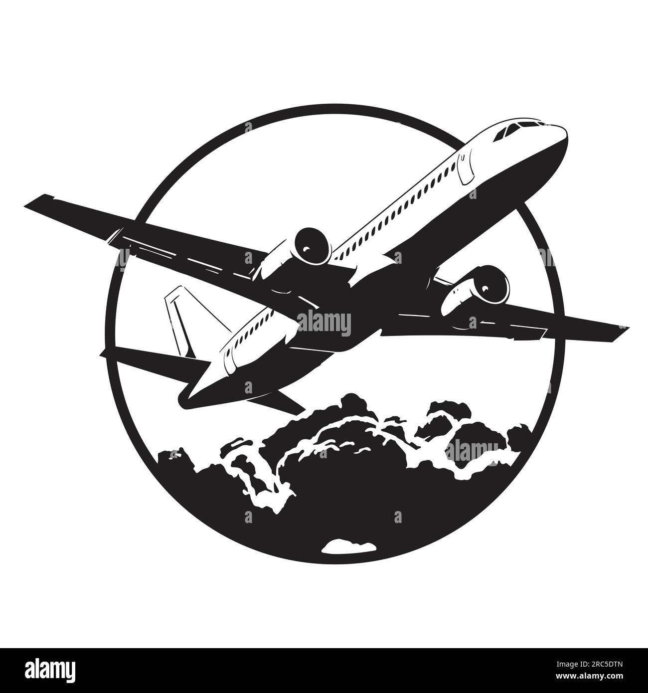 Logo Taking Off plane. Illustration de Vecteur