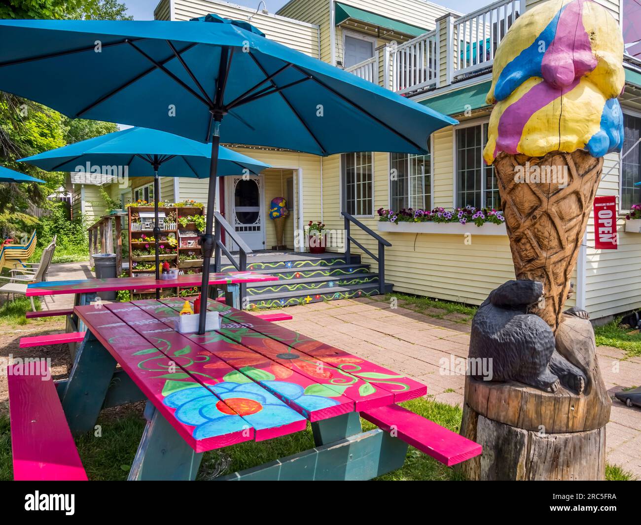 Grandpa Tonys Restaurant à la Pointe sur Madeline Island dans les îles Apostle National Lakeshore dans le Wisconsin USA Banque D'Images