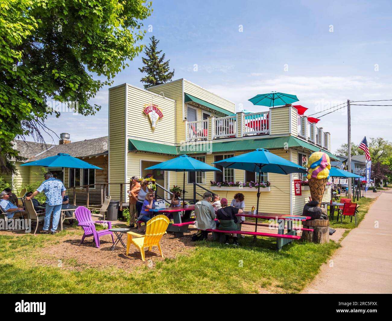 Grandpa Tonys Restaurant à la Pointe sur Madeline Island dans les îles Apostle National Lakeshore dans le Wisconsin USA Banque D'Images
