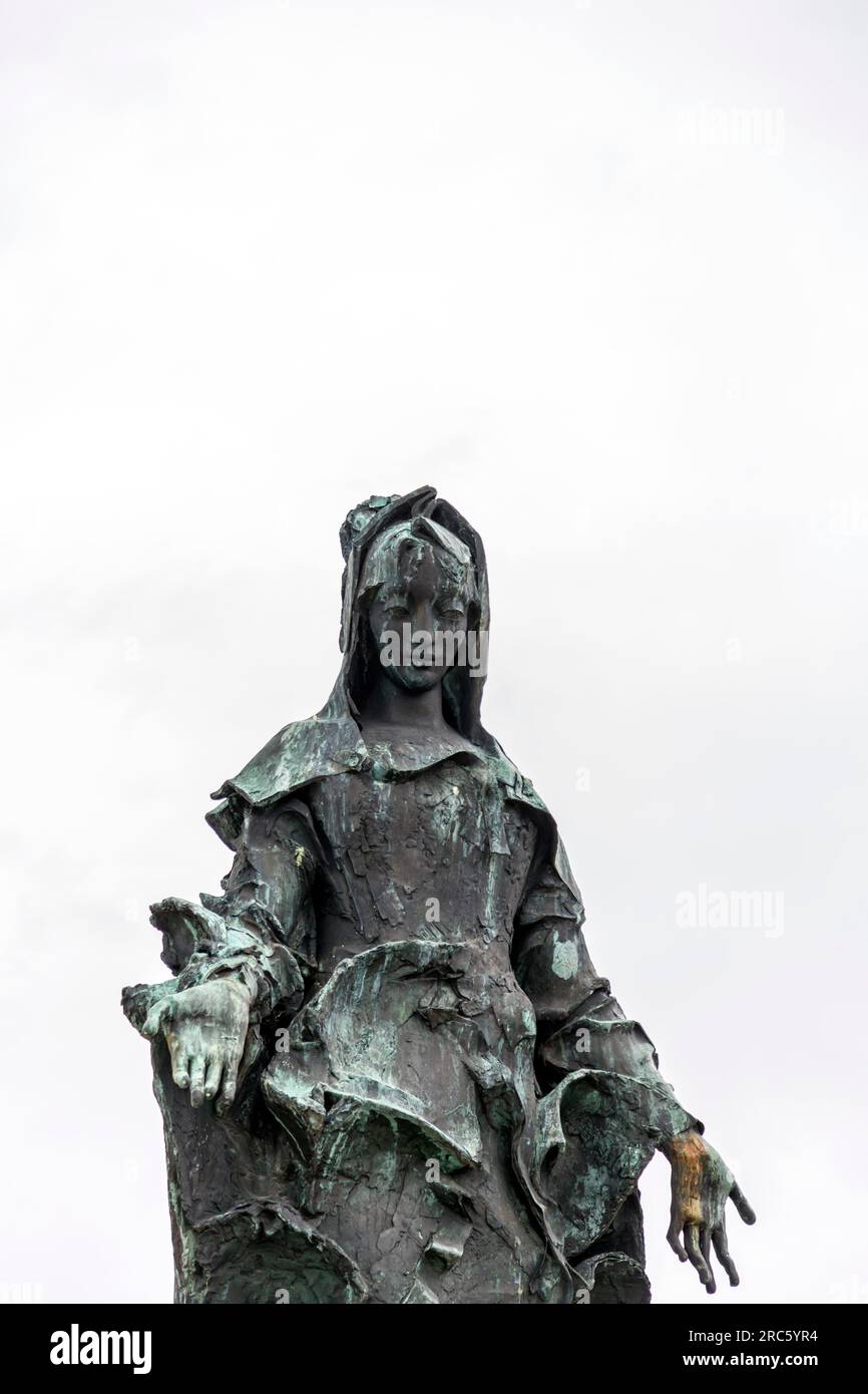 Statue en bronze de la Vierge Marie, Immaculée Vierge à Venise, Italie. Banque D'Images