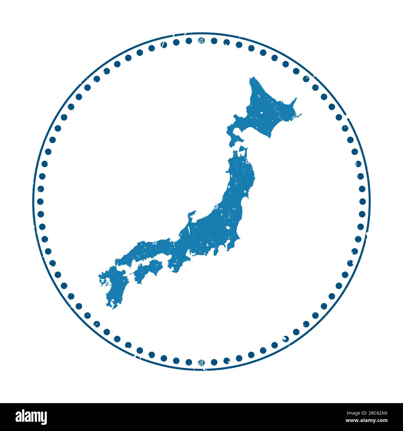Autocollant Japon. Tampon en caoutchouc de voyage avec carte du pays, illustration vectorielle. Peut être utilisé comme insigne, logotype, étiquette, autocollant ou badge du Japon. Illustration de Vecteur