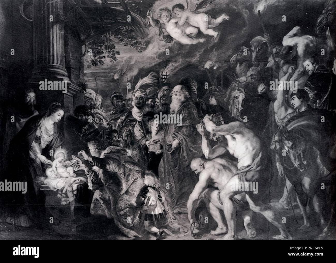 L'adoration des Mages 1609 par Pierre Paul Rubens Banque D'Images