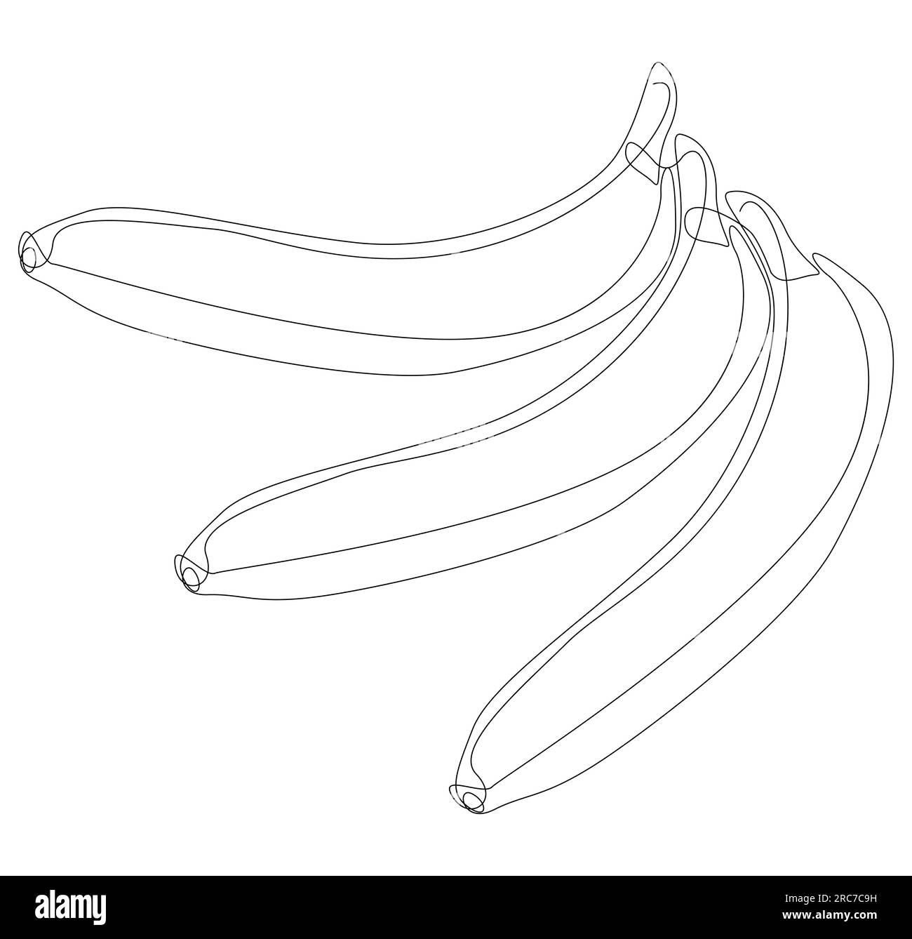 Une ligne continue de banane. Concept de vecteur d'illustration de fruits tropicaux Thin Line. Dessin de contour idées créatives. Illustration de Vecteur