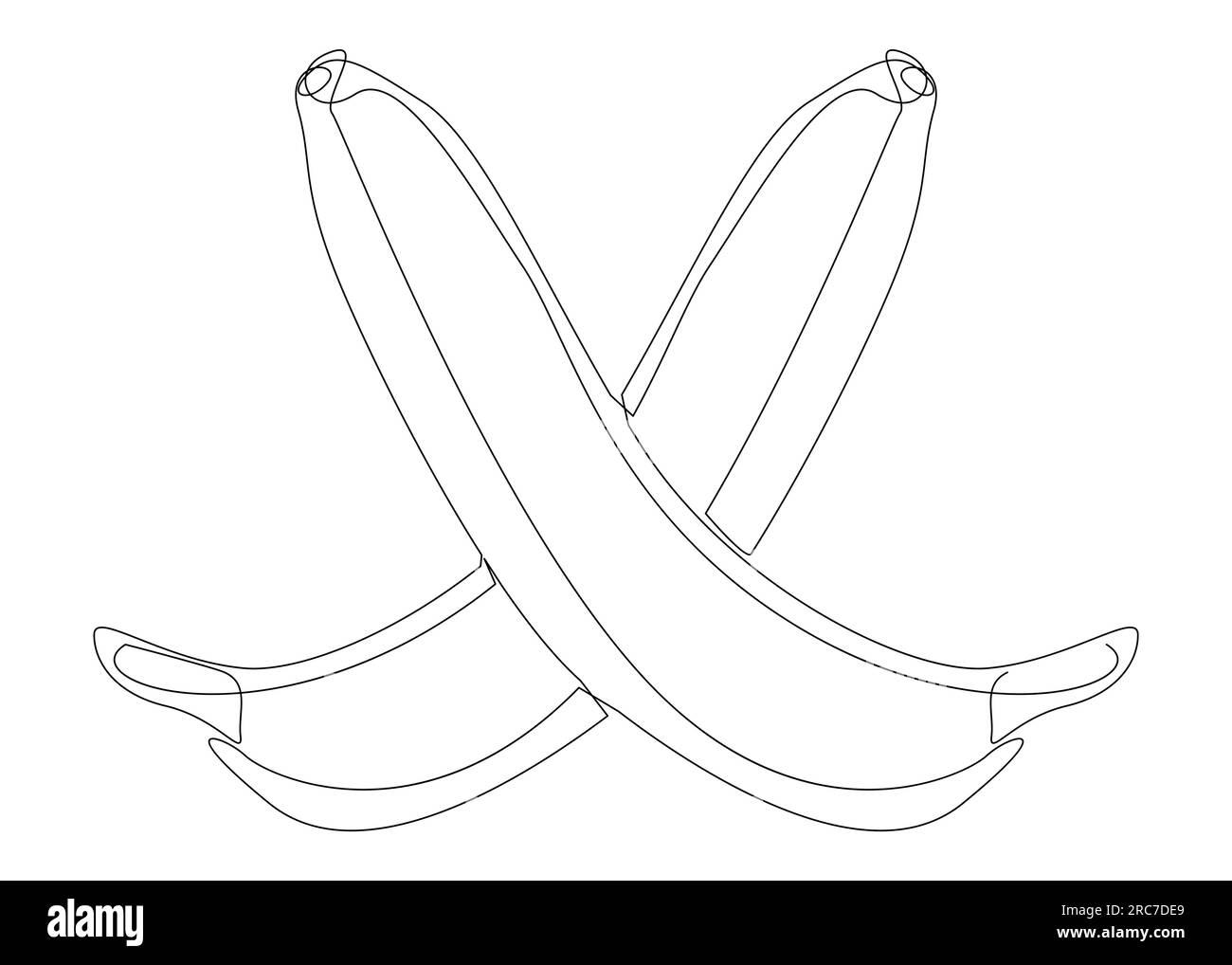 Une ligne continue de banane. Concept de vecteur d'illustration de fruits tropicaux Thin Line. Dessin de contour idées créatives. Illustration de Vecteur
