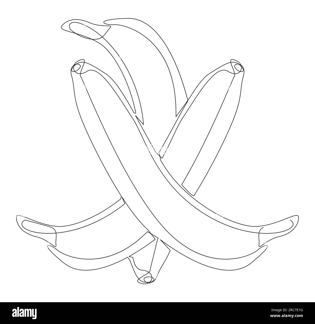Une ligne continue de banane. Concept de vecteur d'illustration de fruits tropicaux Thin Line. Dessin de contour idées créatives. Illustration de Vecteur