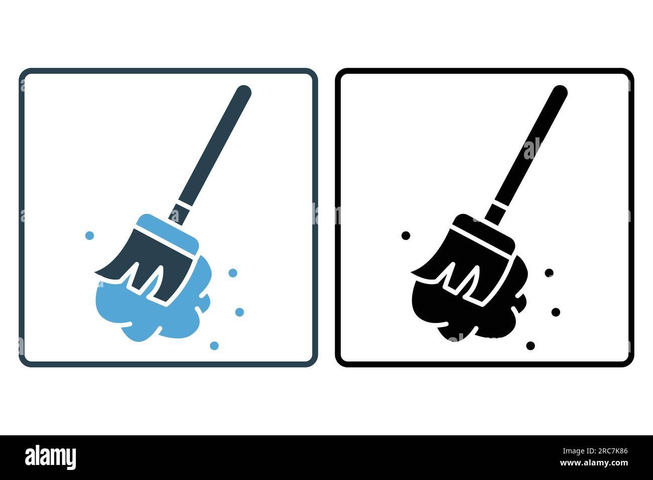 Icône de nettoyage du balai. icône relative à nettoyant, appareils ménagers. Design emblématique solide. Conception vectorielle simple modifiable Illustration de Vecteur