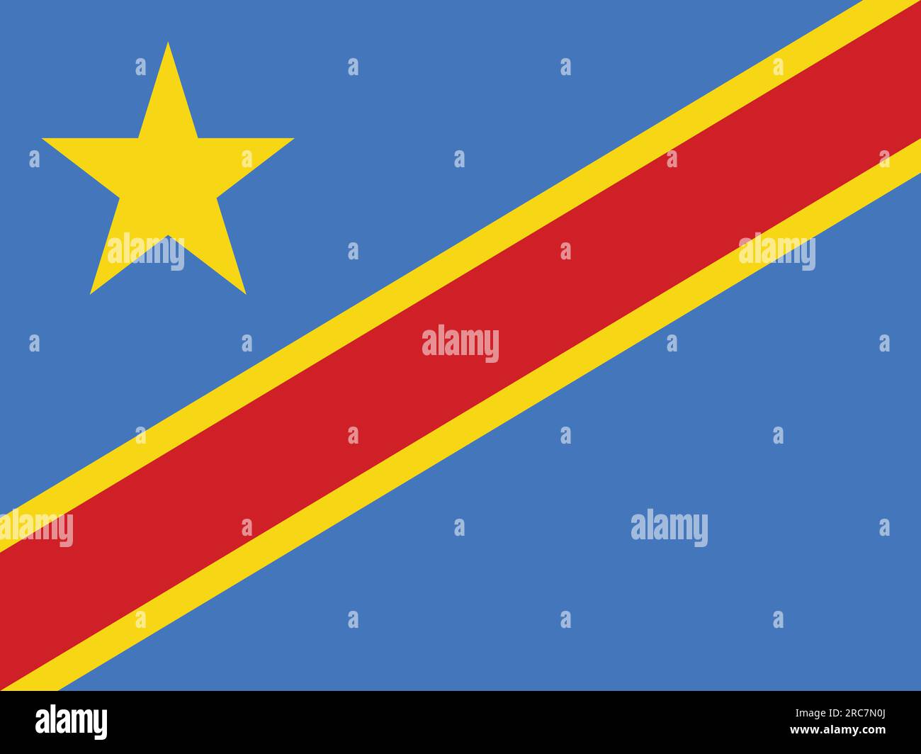 Drapeau du Congo - Vector illustration. Illustration de Vecteur