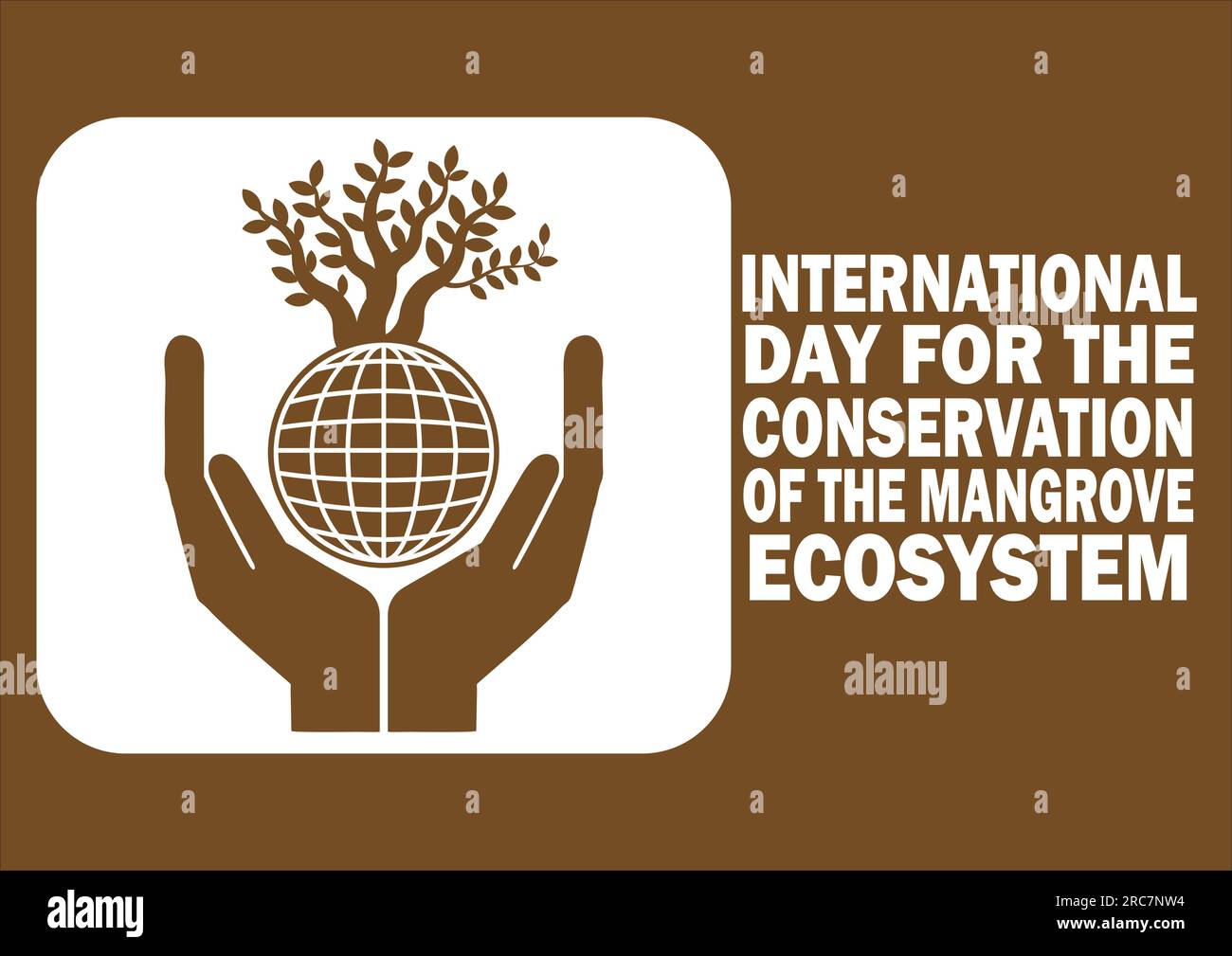 Journée internationale pour la conversation de l'écosystème mangrove Vector Template Design Illustration. Convient pour carte de voeux, affiche et bannière Illustration de Vecteur