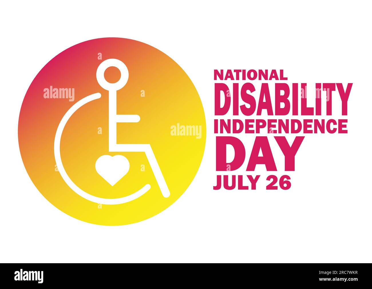 Illustration vectorielle du jour national de l'indépendance des personnes handicapées. Juillet 26. Convient pour carte de voeux, affiche et bannière Illustration de Vecteur