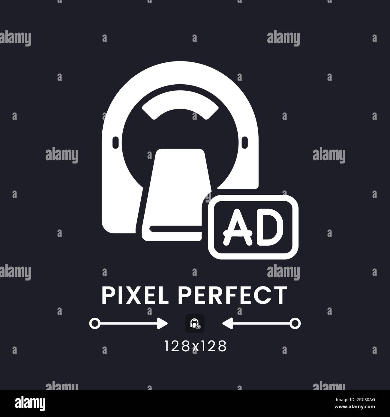 Image par résonance magnétique fonctionnelle icône de bureau blanche et solide Illustration de Vecteur