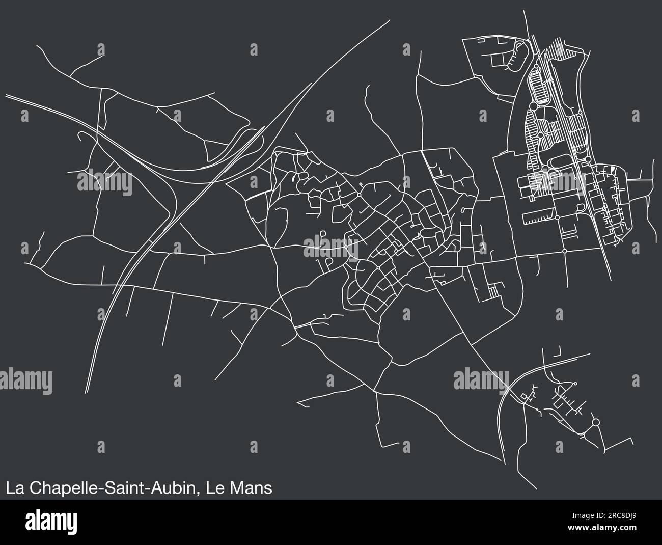 Plan des rues de la COMMUNE DE LA CHAPELLE-SAINT-AUBIN, LE MANS Illustration de Vecteur