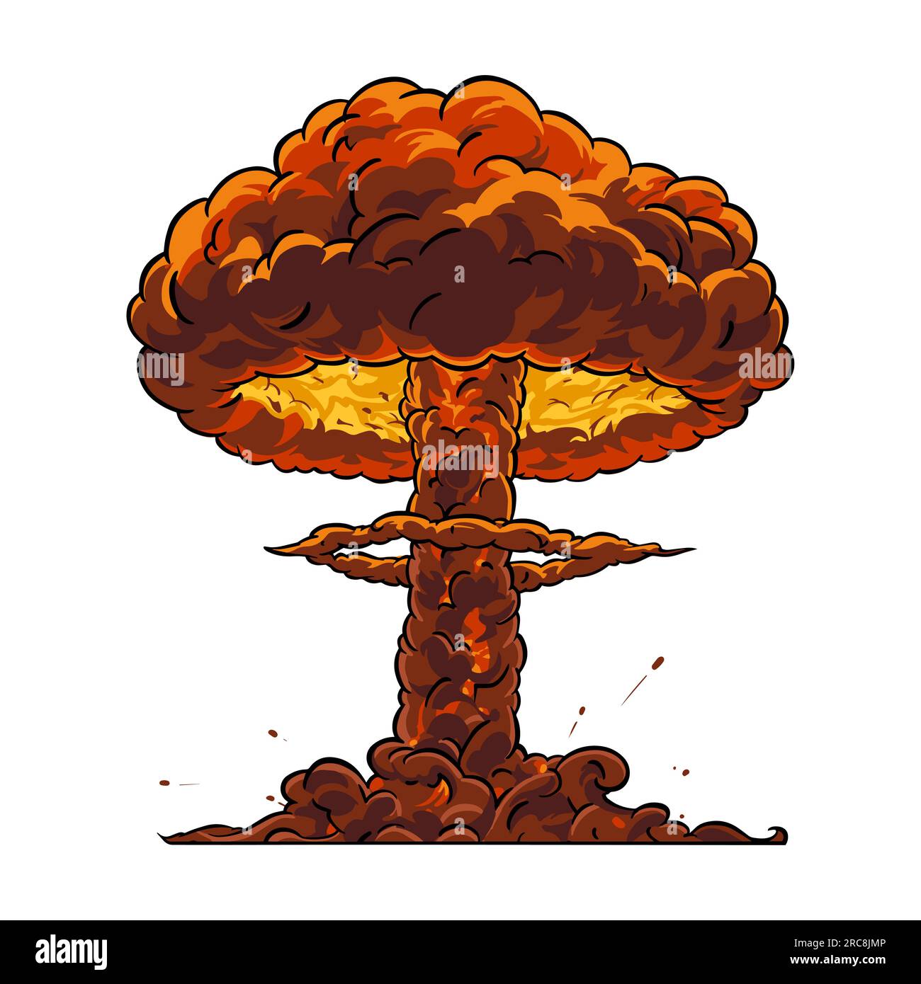 Nuage de champignon de l'explosion nucléaire dans le style pop art. Illustration vectorielle Illustration de Vecteur