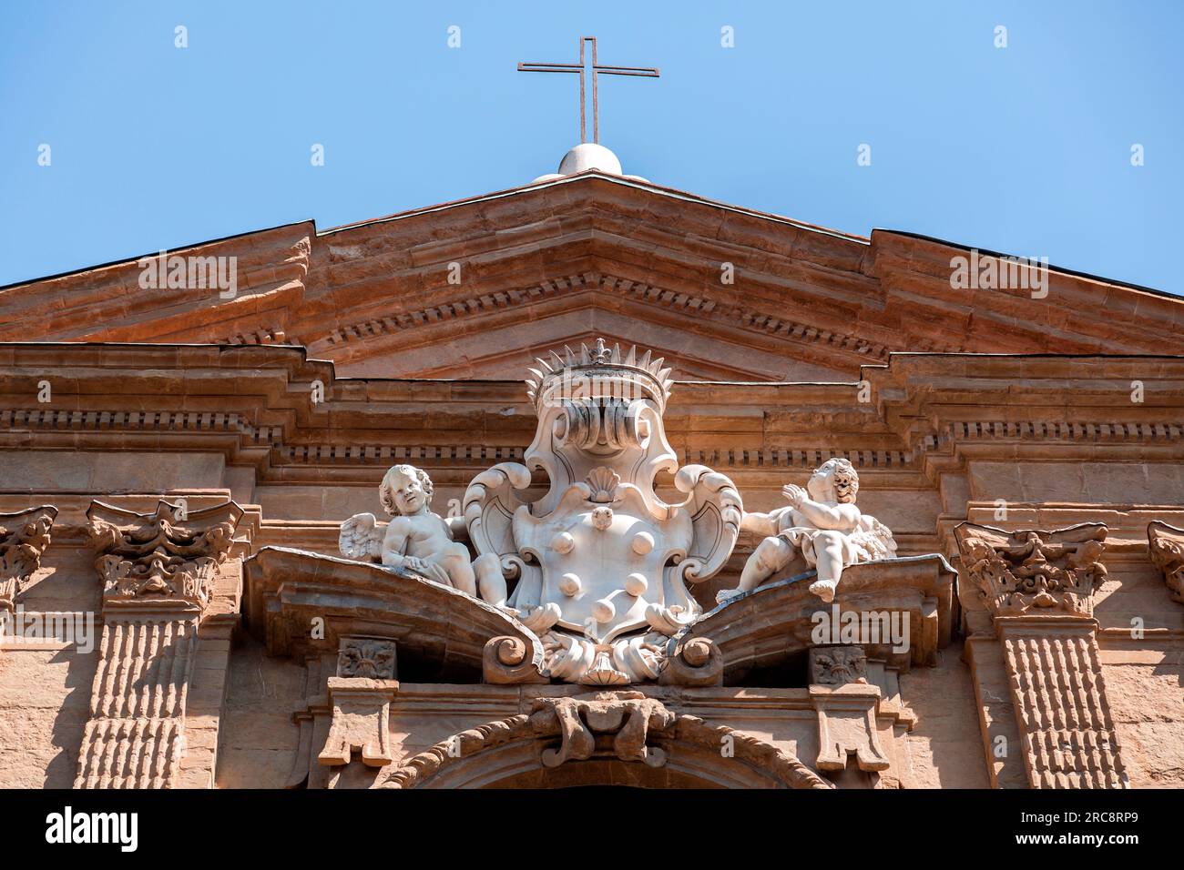 Détail du complexe San Firenze à la Piazza San Firenze dans le centre historique de Florence, Toscane, Italie. Banque D'Images